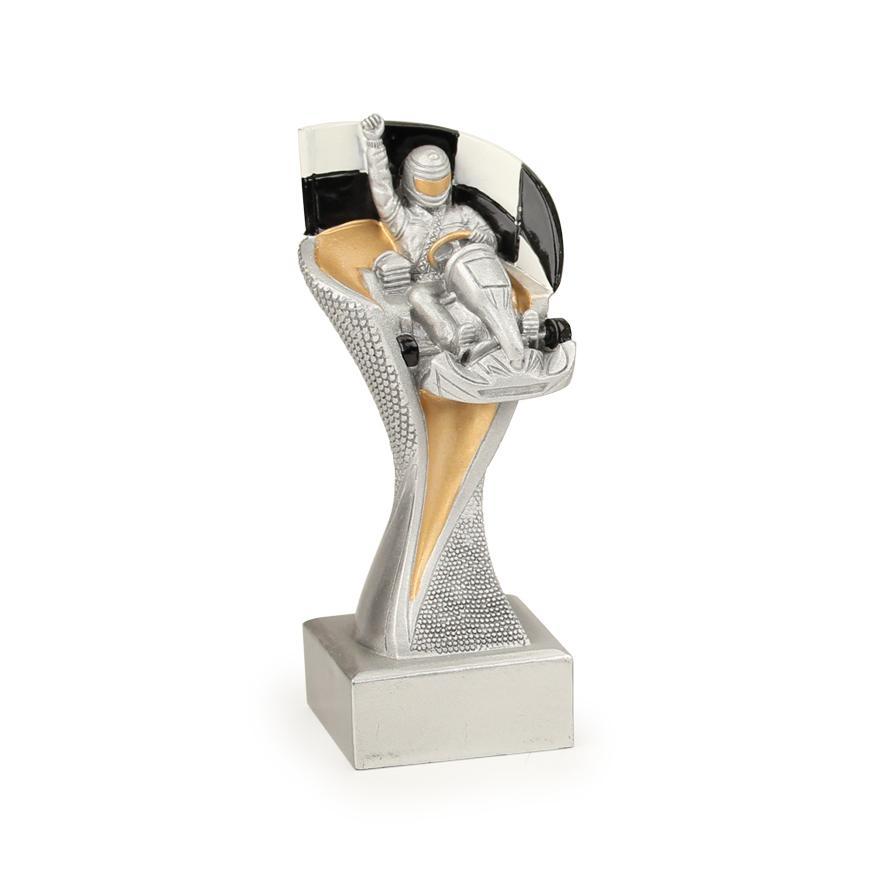 Trophée kart drapeau