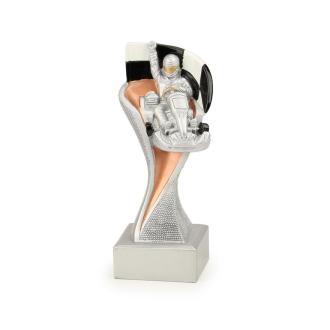 Trophée kart drapeau