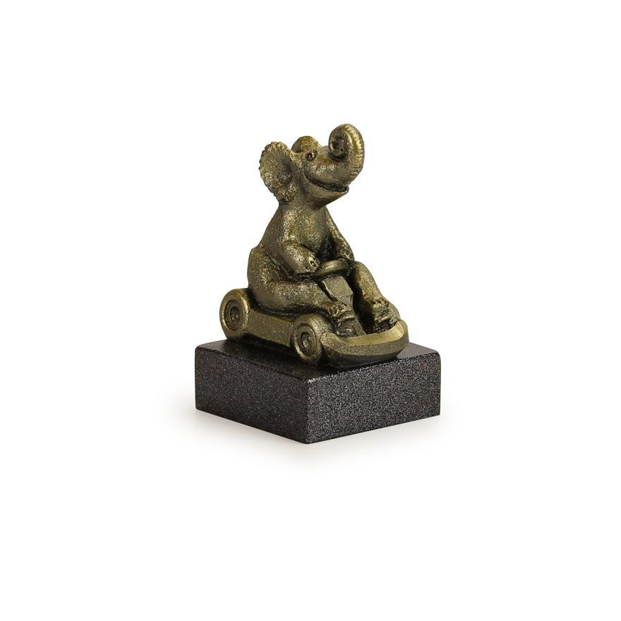 Trophy elephant on kart
