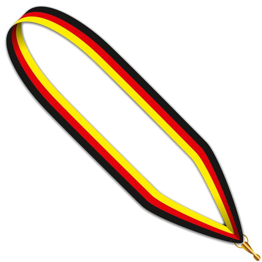 Medaillen Band schwarz/rot/gelb 22 mm breit
