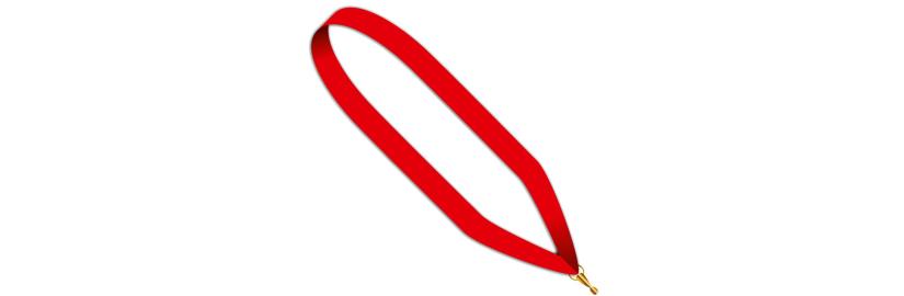 Collier médaille rouge 22 mm