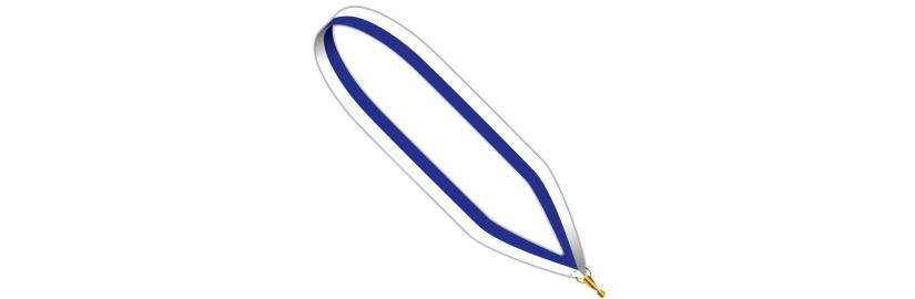 Neckband Medal blue,white 22 mm