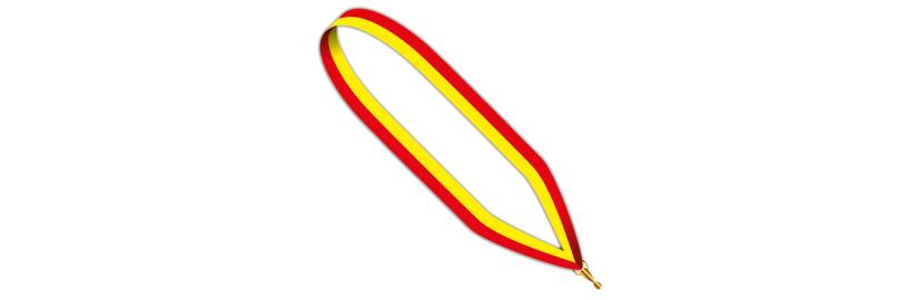 Medaillen Band rot/gelb 22 mm breit