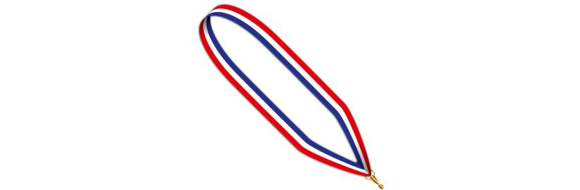 Medaillen Band rot/weiß/blau 22 mm breit