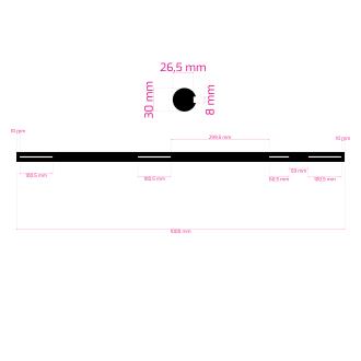 Hinterachse Ø 30 × 1000 mm