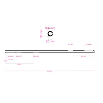 Hinterachse Ø 30 × 1040 mm