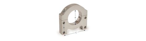 Palier en deux parties pour essieu de 30 mm et palier d'essieu de Ø 62 mm