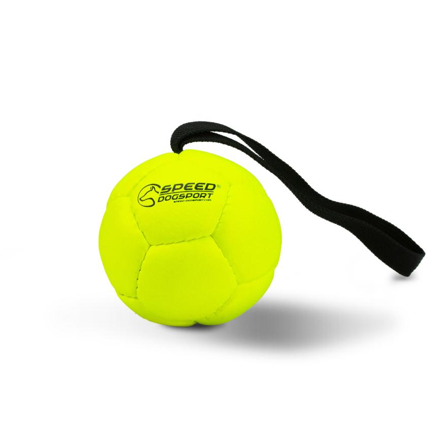 Balle d'entraînement pour chien 9 cm avec dragonne