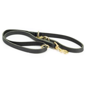 Laisse en cuir pour chien avec 2 mousquetons