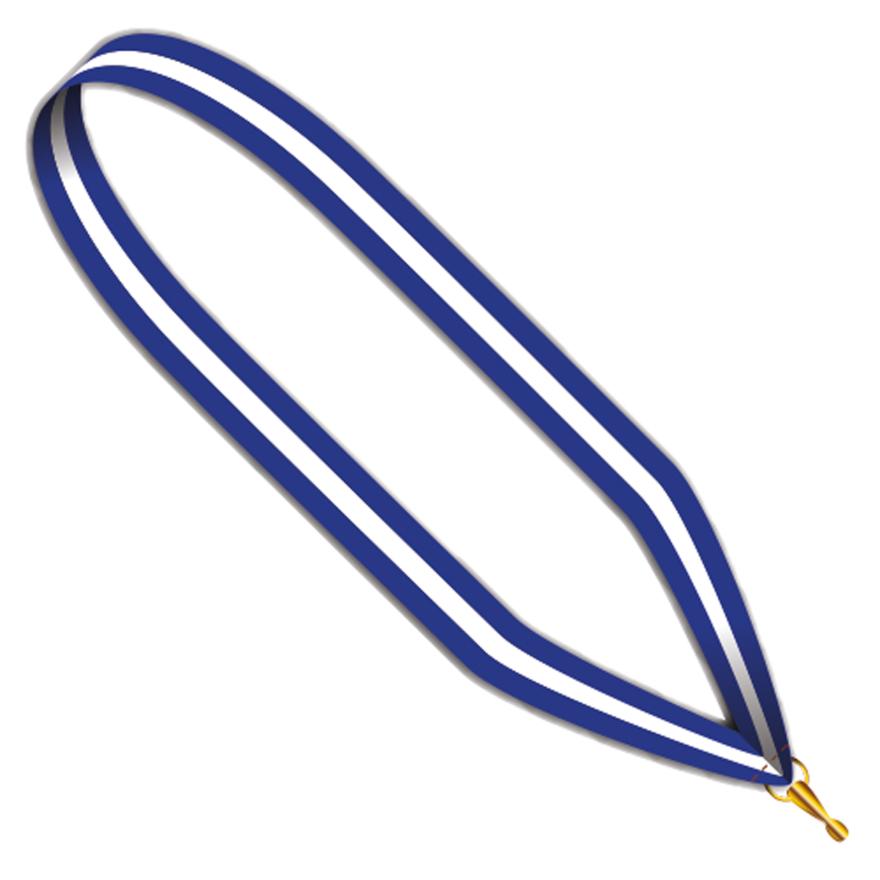 Neckband Medal blue-white-blue 22 mm