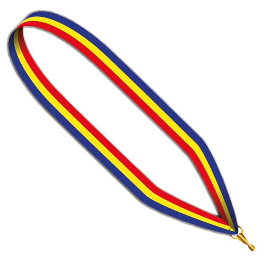 Neckband Medal blue-yellow-red 22 mm