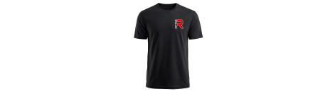 Custom unisex black T-shirt with embroidered logo
