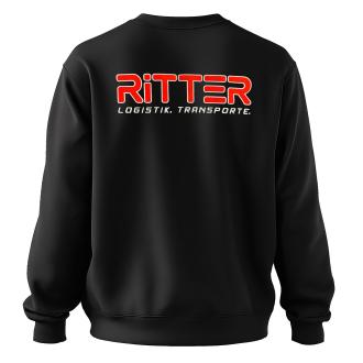 Custom unisex black sweatshirt with embroidered logo