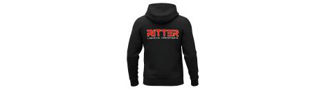 Custom unisex black Zip-Hoodie with embroidered logo