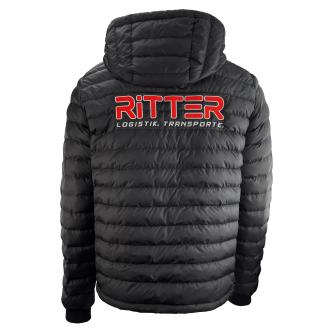 Custom unisex black Puffer jacket with embroidered logo