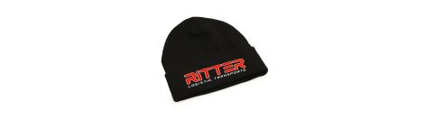 Custom unisex black beanie with embroidered logo