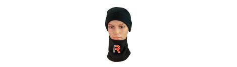 Custom unisex black winter scarf with embroidered logo
